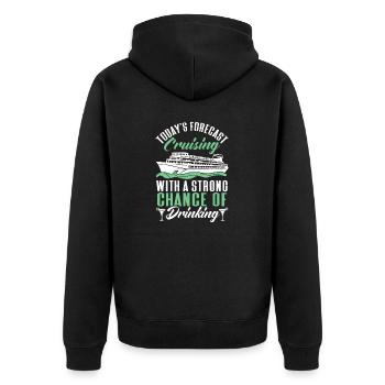 Kreuzfahrt Kreuzfahrtschiff Urlaub Meer - Unisex Premium Bio Zip Hoodie - Schwarz - Hinten - Nico (187cm)