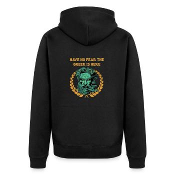 Antike Griechische Mythologie Geschichte und - Unisex Premium Bio Zip Hoodie - Schwarz - Hinten - Nico (187cm)