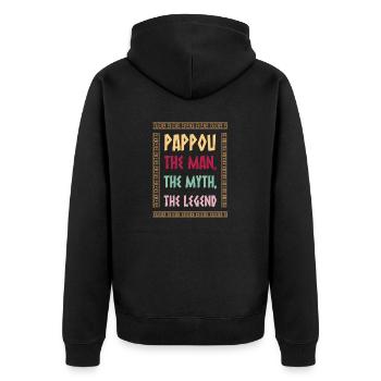 Griechischer Vatertag Griechenland Liebhaber - Unisex Premium Bio Zip Hoodie - Schwarz - Hinten - Nico (187cm)