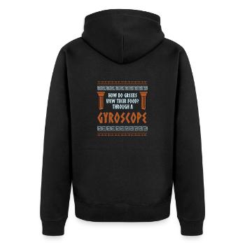 Antike Griechische Mythologie und Griechisches - Unisex Premium Bio Zip Hoodie - Schwarz - Hinten - Nico (187cm)