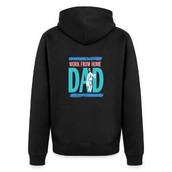 Retro Vintage Work From Home Dad Cool T-Shirt - Unisex Premium Bio Zip Hoodie - Schwarz - Hinten - Nico (187cm)