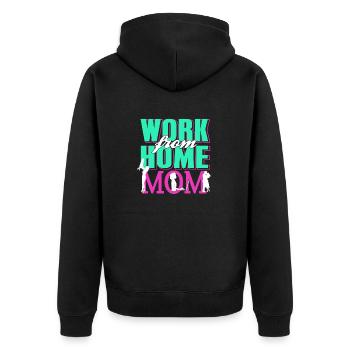 Retro Vintage Work From Home Mom Awesome - Unisex Premium Organic Zip Hoodie - black - Back - Nico (187cm)