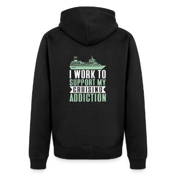 Kreuzfahrt Kreuzfahrtschiff Urlaub Meer - Unisex Premium Bio Zip Hoodie - Schwarz - Hinten - Nico (187cm)