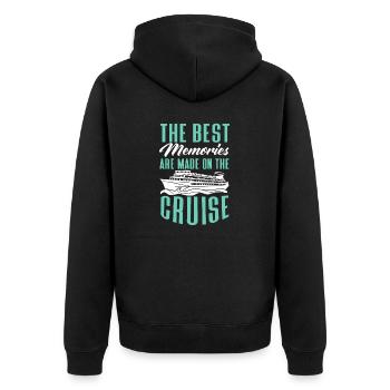 Kreuzfahrt Kreuzfahrtschiff Urlaub Meer - Unisex Premium Bio Zip Hoodie - Schwarz - Hinten - Nico (187cm)