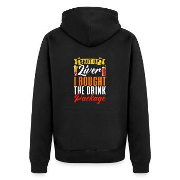 Kreuzfahrt Kreuzfahrtschiff Urlaub Meer - Unisex Premium Bio Zip Hoodie - Schwarz - Hinten - Nico (187cm)