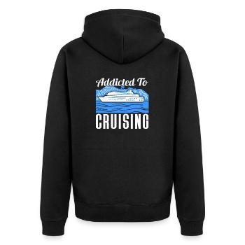 Kreuzfahrt Kreuzfahrtschiff Urlaub Meer - Unisex Premium Bio Zip Hoodie - Schwarz - Hinten - Nico (187cm)