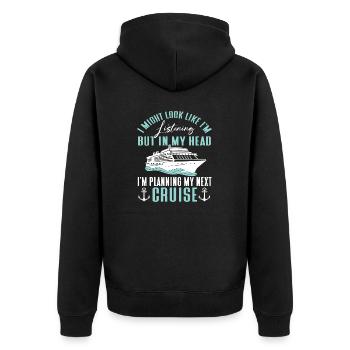 Kreuzfahrt Kreuzfahrtschiff Urlaub Meer - Unisex Premium Bio Zip Hoodie - Schwarz - Hinten - Nico (187cm)
