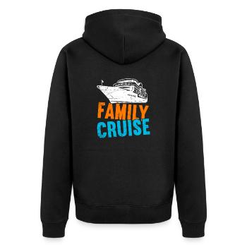 Kreuzfahrt Kreuzfahrtschiff Urlaub Meer - Unisex Premium Bio Zip Hoodie - Schwarz - Hinten - Nico (187cm)
