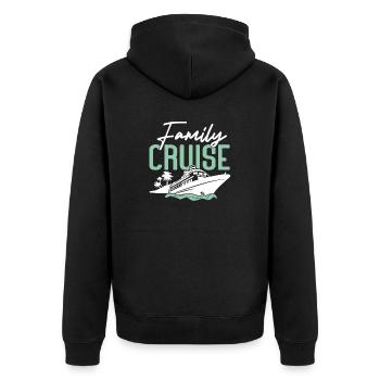 Kreuzfahrt Kreuzfahrtschiff Urlaub Meer - Unisex Premium Bio Zip Hoodie - Schwarz - Hinten - Nico (187cm)
