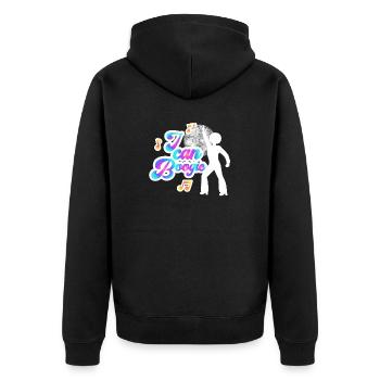 Funk Clothing | Vintage 70er Jahre Kostüm für Soul Musik - Unisex Premium Bio Zip Hoodie - Schwarz - Hinten - Nico (187cm)