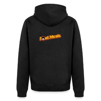 Funk Clothing | Vintage 70er Jahre Kostüm für Soul Musik - Unisex Premium Bio Zip Hoodie - Schwarz - Hinten - Nico (187cm)