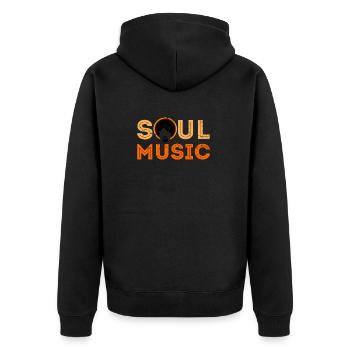 | de vêtements Funk Costume vintage des années 70 pour la musique soul - Veste à capuche bio Premium Unisexe - noir - Dos - Nico (187cm)