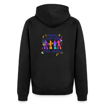 Funk Clothing | Vintage 70er Jahre Kostüm für Soul Musik - Unisex Premium Bio Zip Hoodie - Schwarz - Hinten - Nico (187cm)
