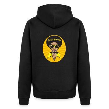 Funk Clothing | Vintage 70er Jahre Kostüm für Soul Musik - Unisex Premium Bio Zip Hoodie - Schwarz - Hinten - Nico (187cm)