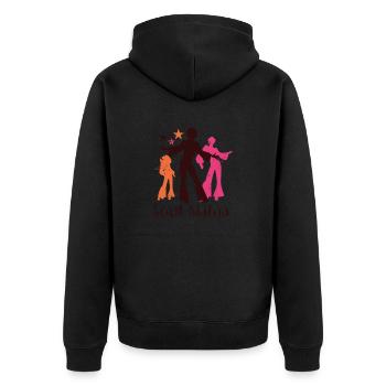 | de vêtements Funk Costume vintage des années 70 pour la musique soul - Veste à capuche bio Premium Unisexe - noir - Dos - Nico (187cm)