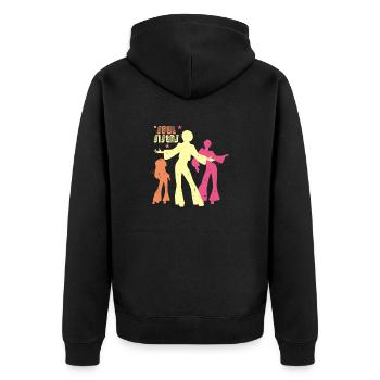 Funk Clothing | Vintage 70er Jahre Kostüm für Soul Musik - Unisex Premium Bio Zip Hoodie - Schwarz - Hinten - Nico (187cm)
