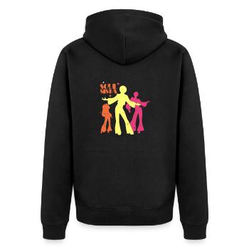Funk Clothing | Vintage 70er Jahre Kostüm für Soul Musik - Unisex Premium Bio Zip Hoodie - Schwarz - Hinten - Nico (187cm)