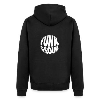 | de vêtements Funk Costume vintage des années 70 pour la musique soul - Veste à capuche bio Premium Unisexe - noir - Dos - Nico (187cm)
