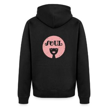 Funk Clothing | Vintage 70er Jahre Kostüm für Soul Musik - Unisex Premium Bio Zip Hoodie - Schwarz - Hinten - Nico (187cm)