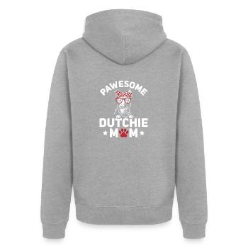 Holländischer Schäferhund Dutch Shepherd - Unisex Premium Bio Zip Hoodie - Grau meliert - Hinten - Nico (187cm)
