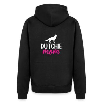 Holländischer Schäferhund Dutch Shepherd - Unisex Premium Bio Zip Hoodie - Schwarz - Hinten - Nico (187cm)