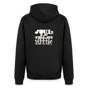 | de vêtements Funk Costume vintage des années 70 pour la musique soul - Veste à capuche bio Premium Unisexe - noir - Dos - Nico (187cm)