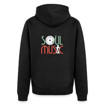 | de vêtements Funk Costume vintage des années 70 pour la musique soul - Veste à capuche bio Premium Unisexe - noir - Dos - Nico (187cm)