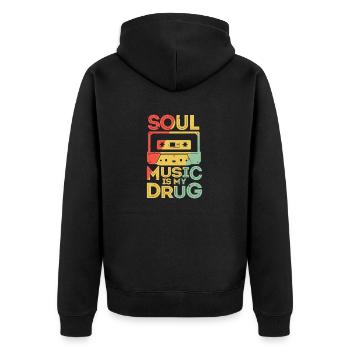 | de vêtements Funk Costume vintage des années 70 pour la musique soul - Veste à capuche bio Premium Unisexe - noir - Dos - Nico (187cm)