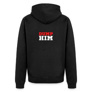 Women's Dump Him Anti Boyfriend Sarcastic - Unisex Premium Organic Zip Hoodie - black - Back - Nico (187cm)