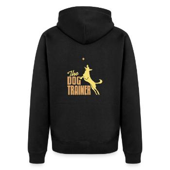 Retro The DOG Trainer Awesome Dog Trainer Designs - Unisex Premium Bio Zip Hoodie - Schwarz - Hinten - Nico (187cm)