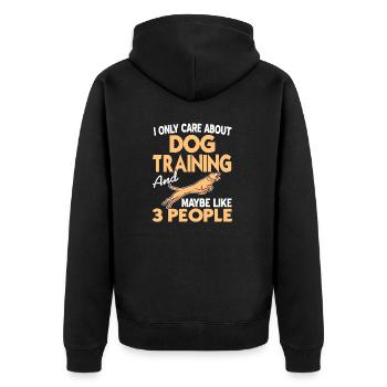Je ne me soucie que de l’éducation canine Drôle de dresseur de chien - Veste à capuche bio Premium Unisexe - noir - Dos - Nico (187cm)