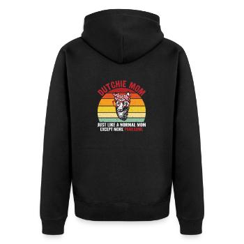 Holländischer Schäferhund Dutch Shepherd - Unisex Premium Bio Zip Hoodie - Schwarz - Hinten - Nico (187cm)