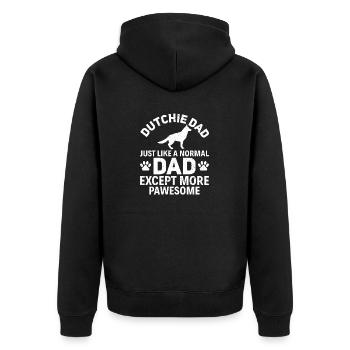 Holländischer Schäferhund Dutch Shepherd - Unisex Premium Bio Zip Hoodie - Schwarz - Hinten - Nico (187cm)