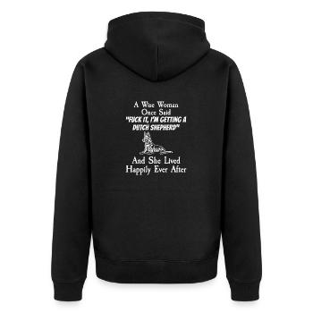 Holländischer Schäferhund Dutch Shepherd - Unisex Premium Bio Zip Hoodie - Schwarz - Hinten - Nico (187cm)