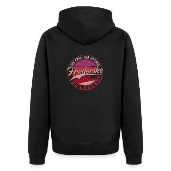 Die frau der Mythos die Legende Frederike Geschenk - Unisex Premium Bio Zip Hoodie - Schwarz - Hinten - Nico (187cm)