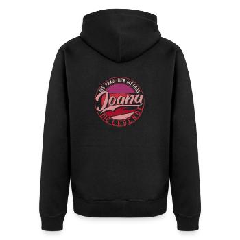 Die frau der Mythos die Legende Joana Geschenk - Unisex Premium Bio Zip Hoodie - Schwarz - Hinten - Nico (187cm)