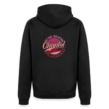 Die frau der Mythos die Legende Chantal Geschenk - Unisex Premium Bio Zip Hoodie - Schwarz - Hinten - Nico (187cm)