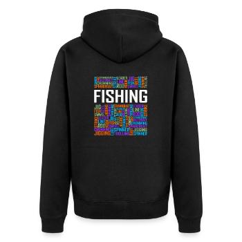 Angelgeschenke für Männer Fischer Geschenk Liebhaber T-Shirt - Unisex Premium Bio Zip Hoodie - Schwarz - Hinten - Nico (187cm)
