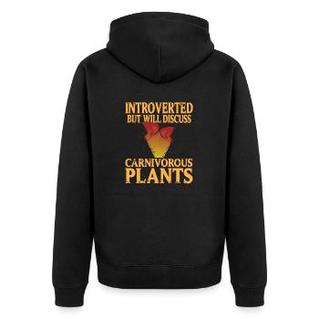 Introverted But Will Discuss Carnivorous Plants - Unisex Premium Organic Zip Hoodie - black - Back - Nico (187cm)