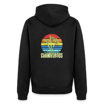 Retro Vintage Carnivorous Plants Lover Designs - Unisex Premium Organic Zip Hoodie - black - Back - Nico (187cm)