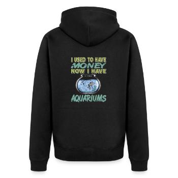 J’avais l’habitude d’avoir de l’argent maintenant j’ai Aquarium Retro - Veste à capuche bio Premium Unisexe - noir - Dos - Nico (187cm)