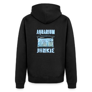 Aquarium Junkie Retro Vintage Fish Lover T-Shirt - Unisex Premium Bio Zip Hoodie - Schwarz - Hinten - Nico (187cm)