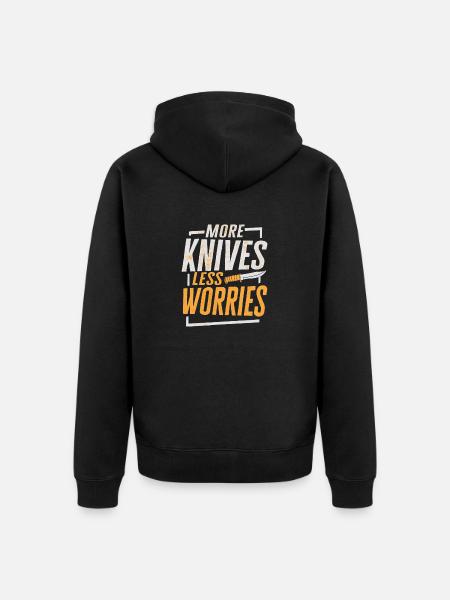 Metzgermesser Messer Messersammler - Unisex Premium Bio Zip Hoodie - Schwarz