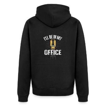 Landvermessung Kartograph Landvermesser - Unisex Premium Bio Zip Hoodie - Schwarz - Hinten - Nico (187cm)