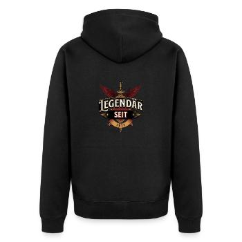 Geburtstag Legendär Seit 1977 Geschenk - Unisex Premium Bio Zip Hoodie - Schwarz - Hinten - Nico (187cm)