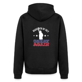 Make 4th Of July Great Again Retro Vintage - Veste à capuche bio Premium Unisexe - noir - Dos - Nico (187cm)