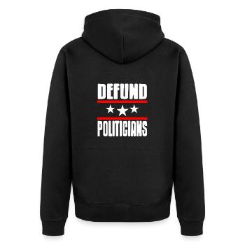 Defund Politiciens Conceptions patriotiques impressionnantes - Veste à capuche bio Premium Unisexe - noir - Dos - Nico (187cm)