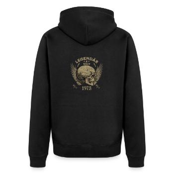 Geburtstag Legendär Seit 1973 Geschenk - Unisex Premium Bio Zip Hoodie - Schwarz - Hinten - Nico (187cm)