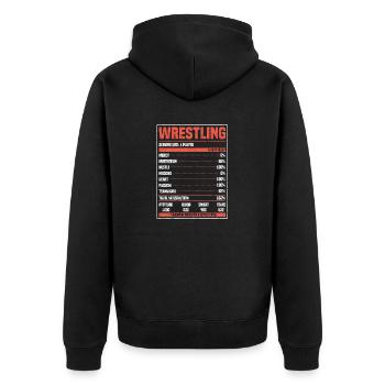 Lutte Nutrition Facts Drôle Lutteur Fan - Veste à capuche bio Premium Unisexe - noir - Dos - Nico (187cm)