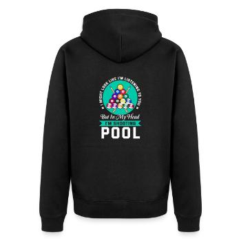Snooker Pool Billiards - Unisex Premium Organic Zip Hoodie - black - Back - Nico (187cm)